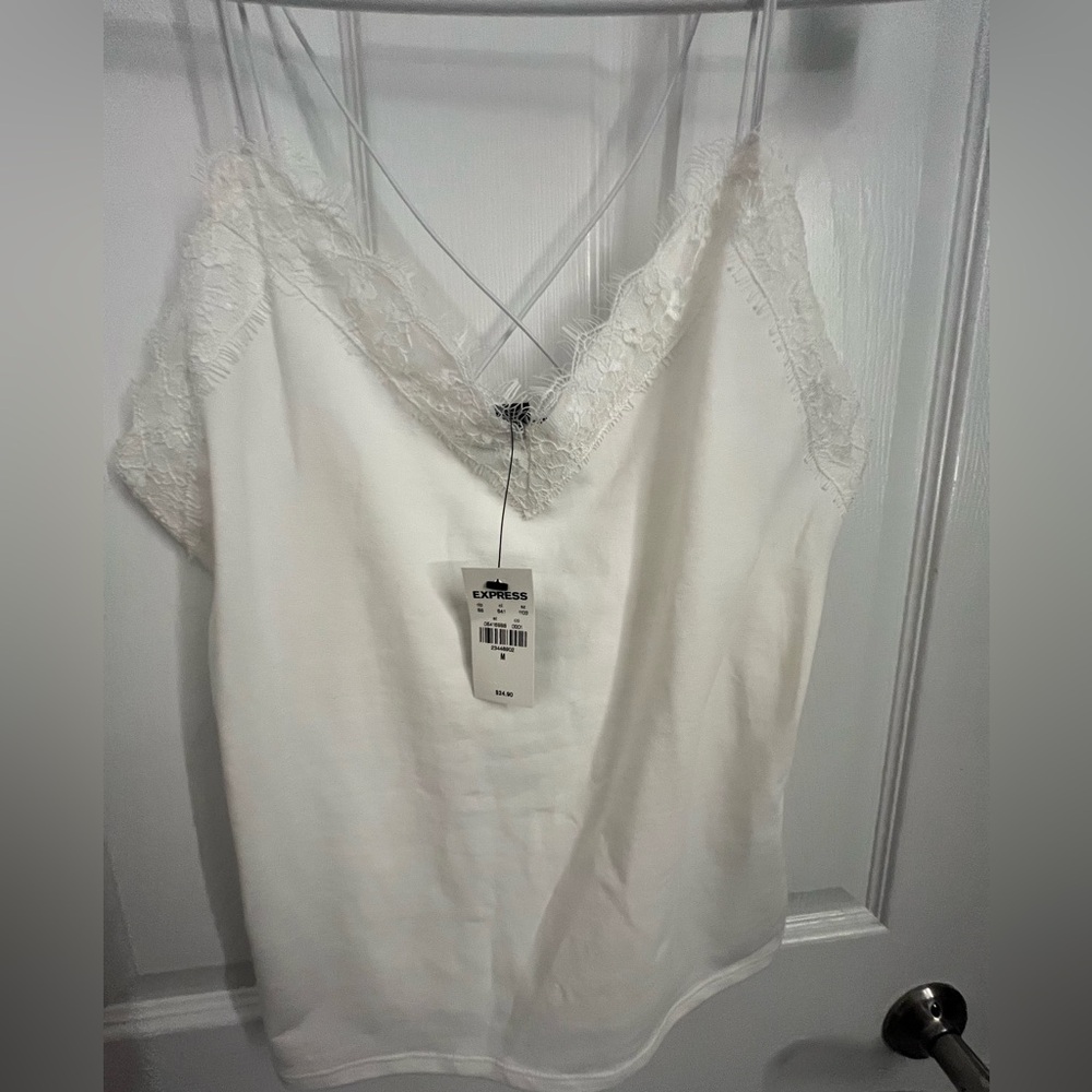 NWT Express White Lace Trim Cami